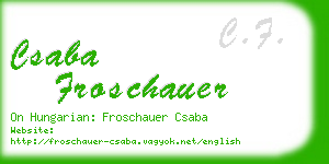 csaba froschauer business card